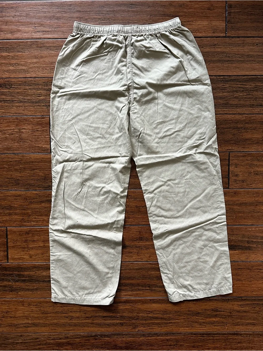 Vintage Polo Ralph Lauren M Khaki Cotton Drawstring Pants Lounge Flesh Pony